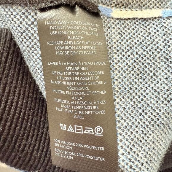 Anthropologie Color Block Mini Sweater Dress Tunic Womens XL OVERSIZED V Neck - Picture 10 of 12